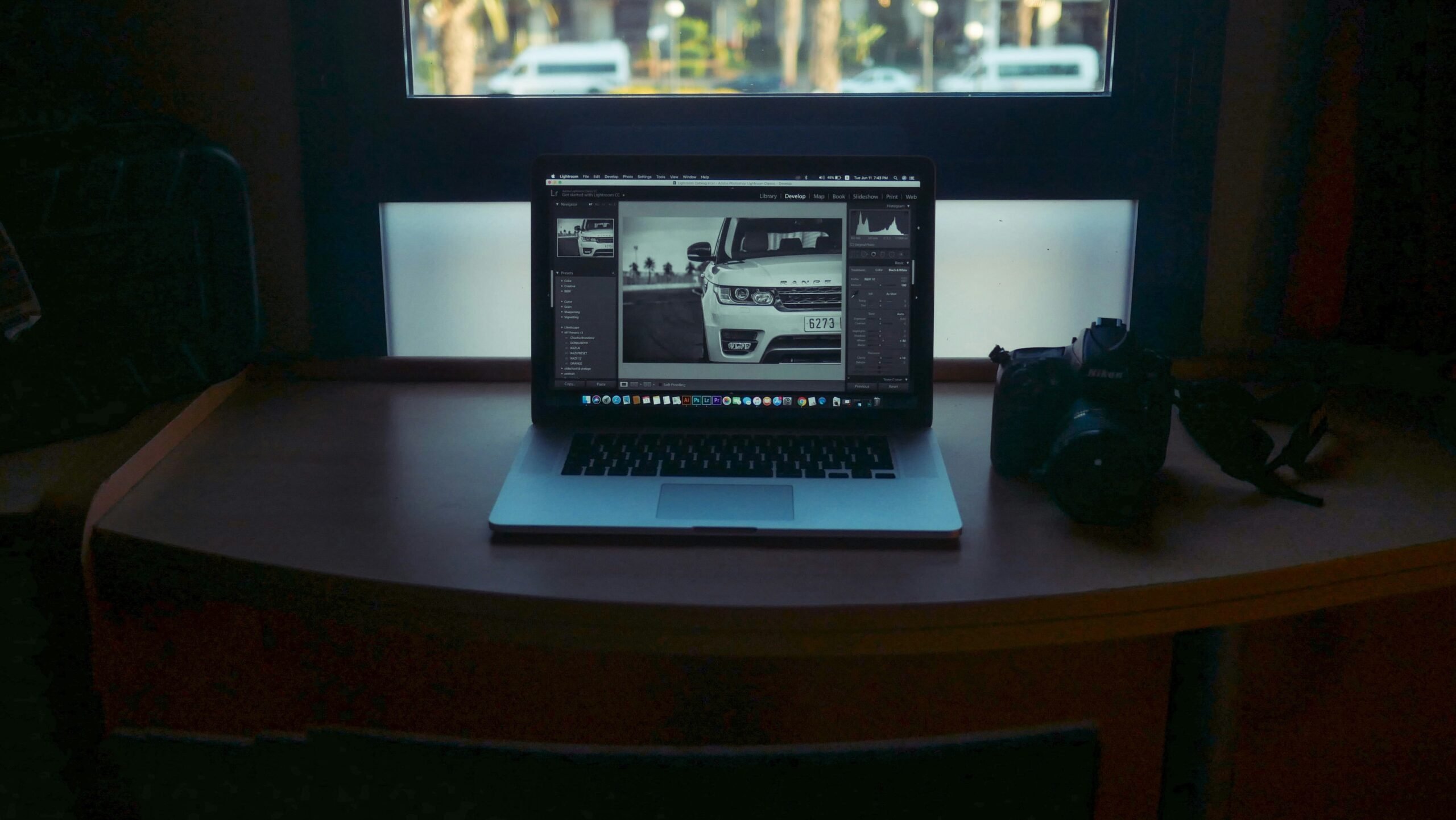 A clean dashboard showing pie charts and graphs on a laptop screen.